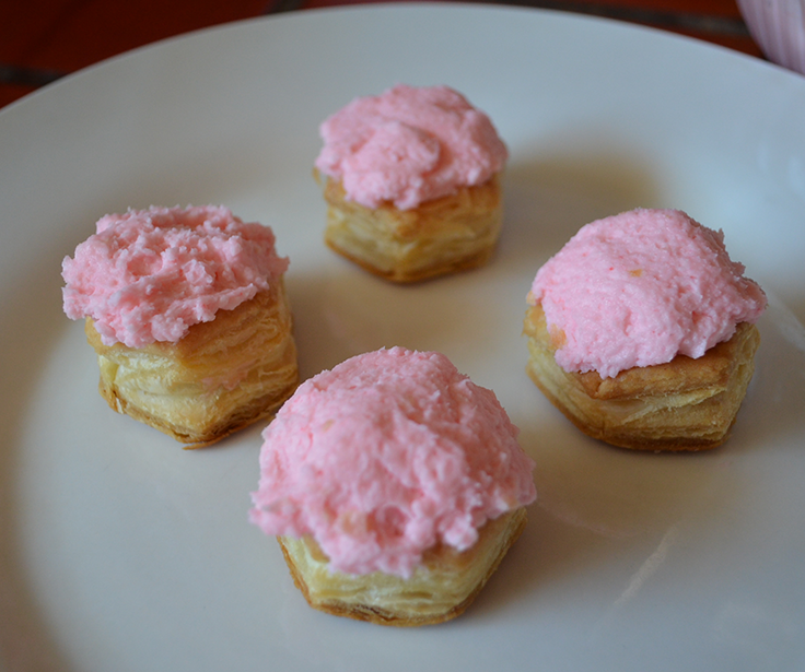 Pastry Puff Cups with Strawberry Creme Mousse