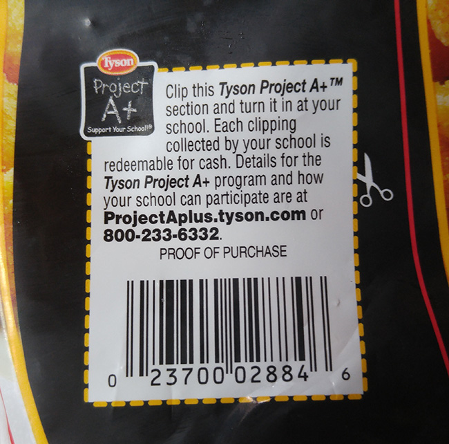 Tyson Project A+™ program label