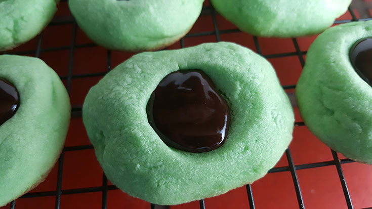 Chocolate Mint Thumbprint Cookie Recipe