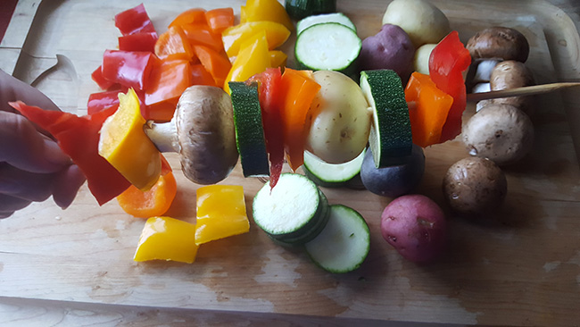 Rainbow Vegetable Kabobs