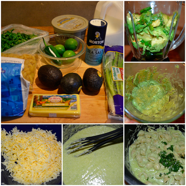 Pasta with avocado and lime