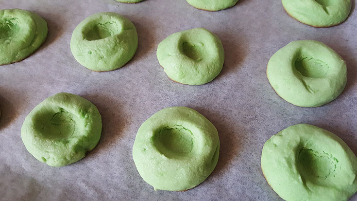 Chocolate Mint Thumbprint Cookies