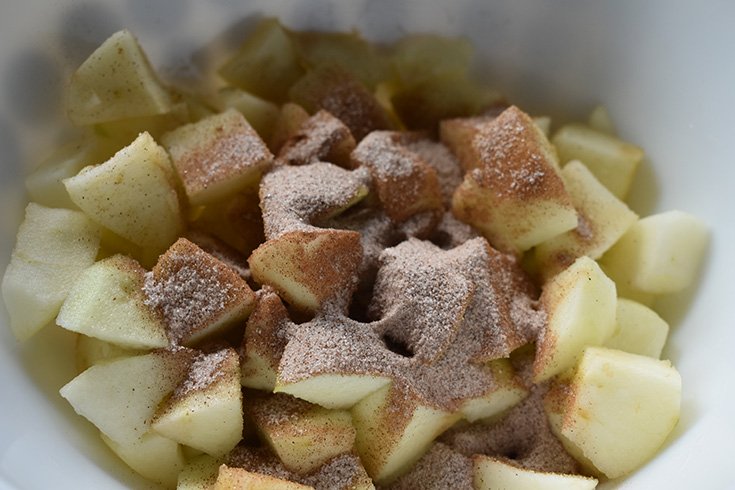 Cinnamon & Sugar On Apples In Bowl