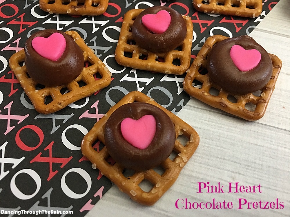 Pink Heart Chocolate Pretzels