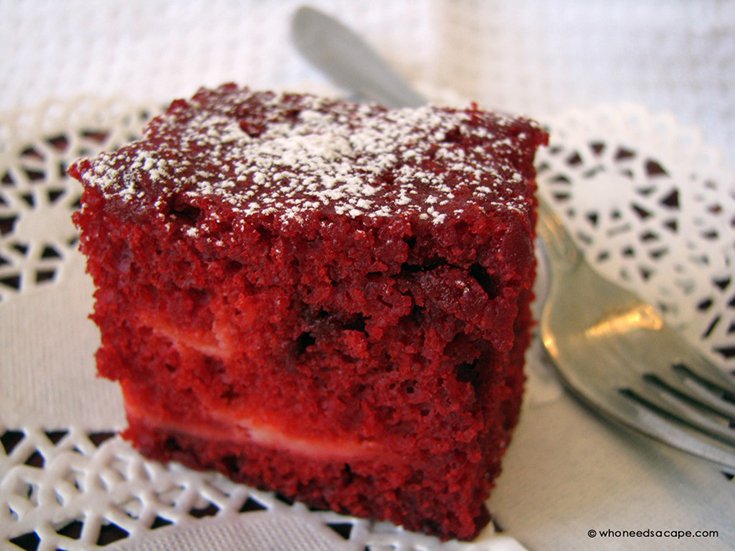 Red Velvet Squares With Cream Cheese